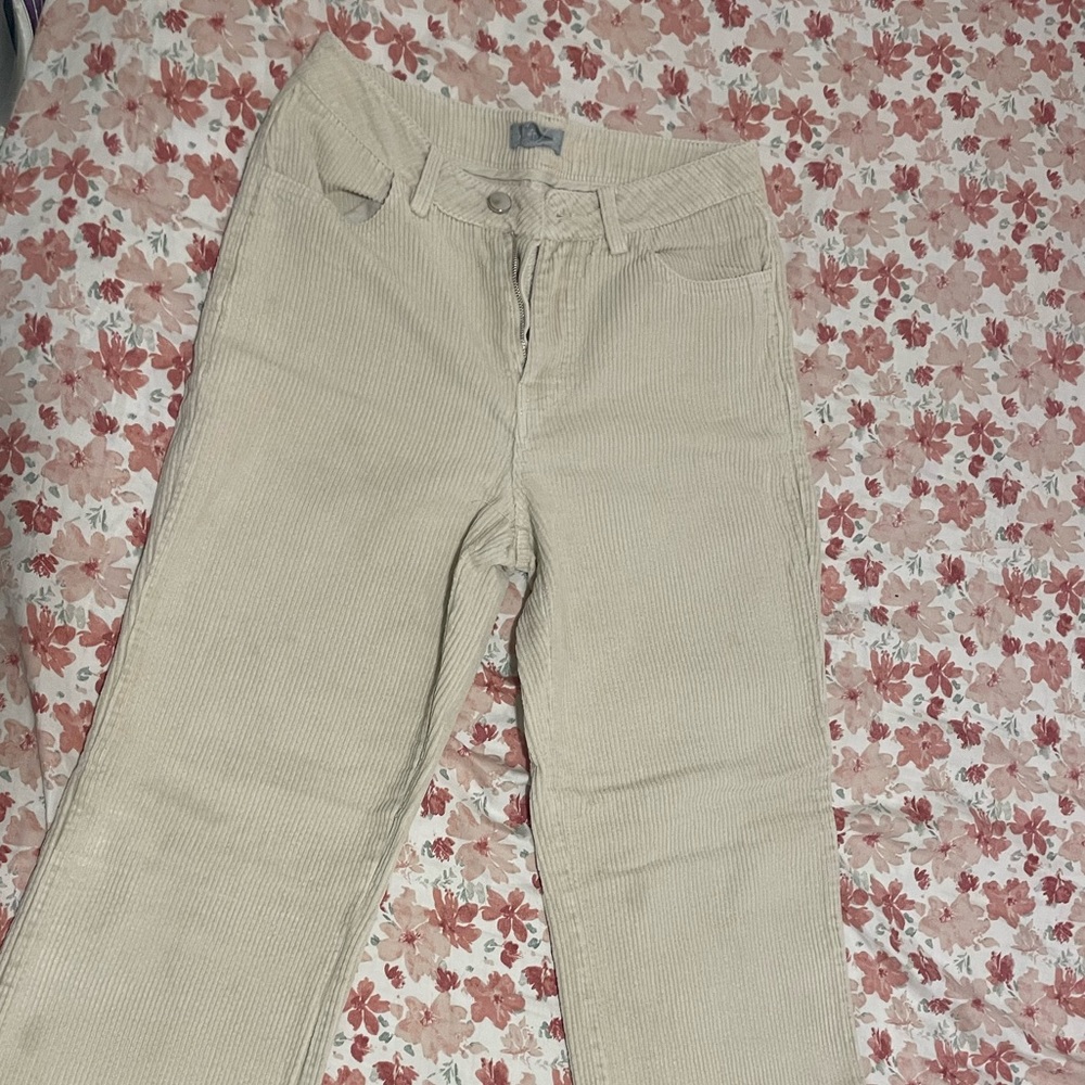Corduroy cream white wide leg pants